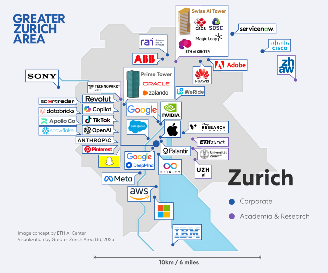 BigTech and AI companies in Greater Zurich Switzerland