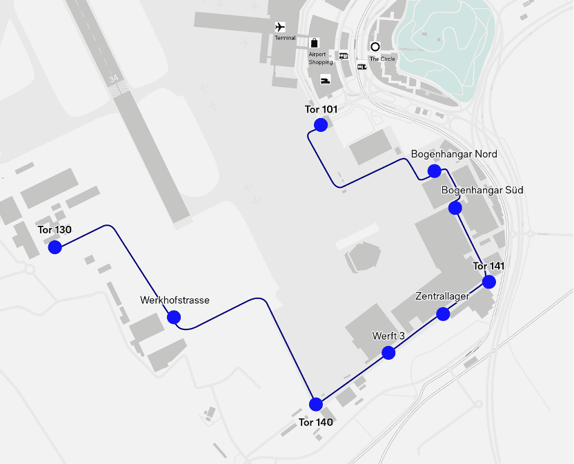 Zurich Airport WeRide Route