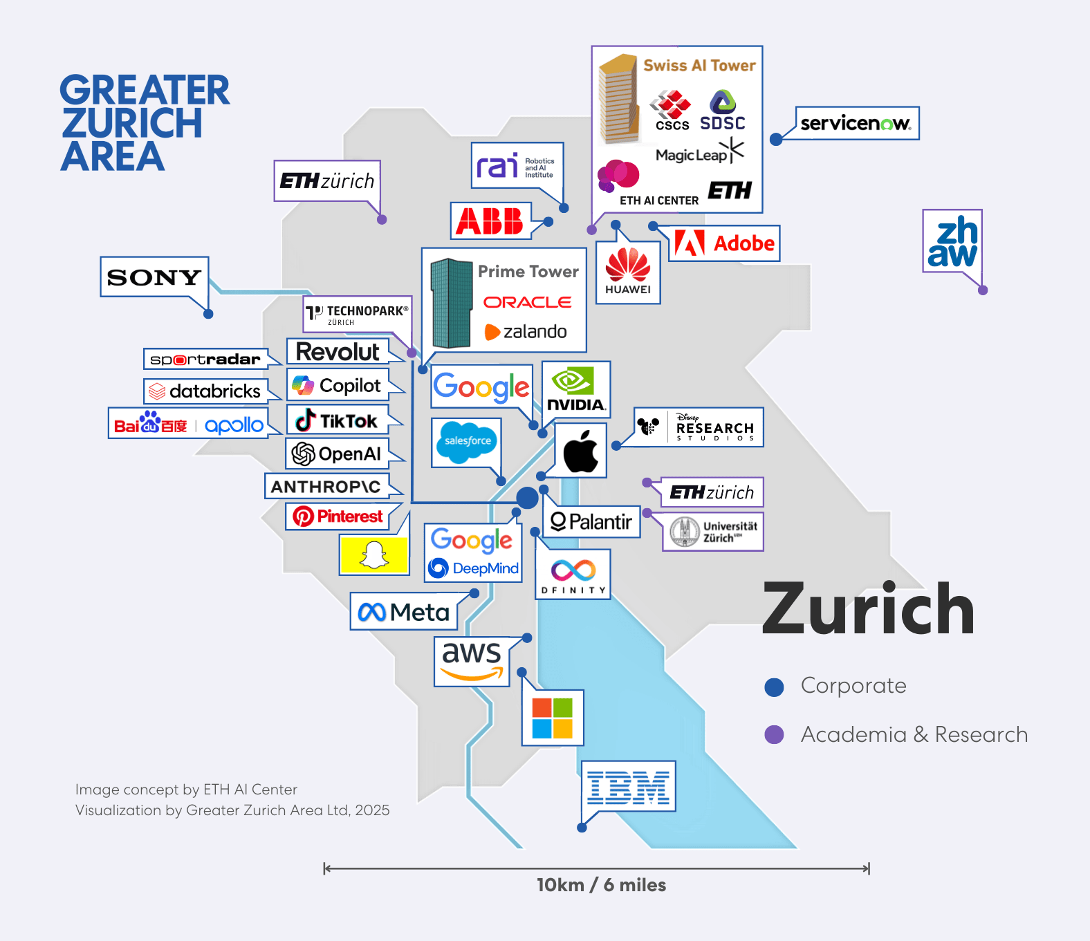 BigTech and AI companies in Greater Zurich Switzerland