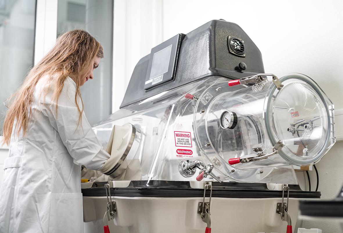 Working in the HeiQ Lab. Image credit: HeiQ
